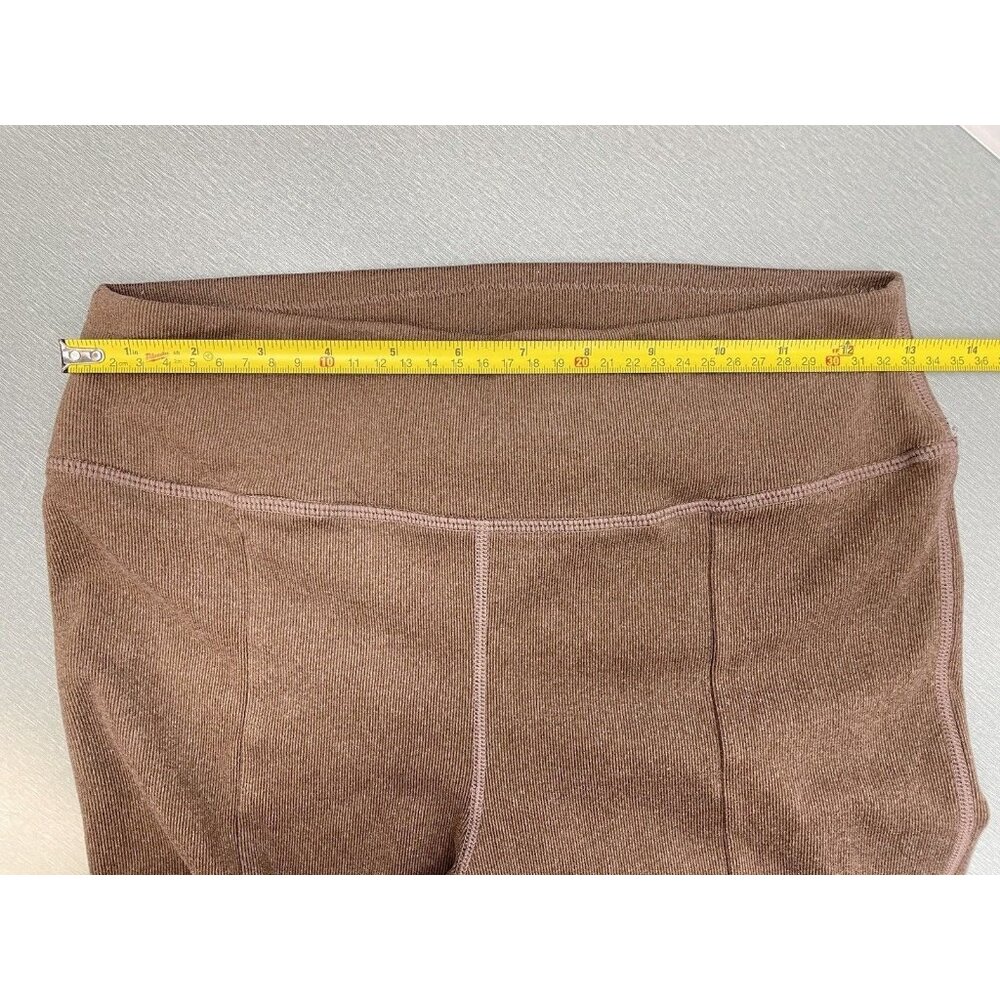 MONO B WOMEN BRUSHED RIBBED FLARE LEGGINGS RIB-FRONT SLIT SIZE M PULL ON - Picture 5 of 16